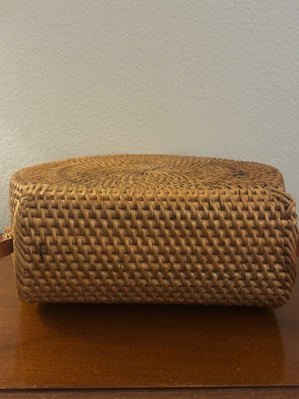 Boho Bali Rattan Crescent Shoulder Bag 100% Rattan Shell - Picture 13 of 14